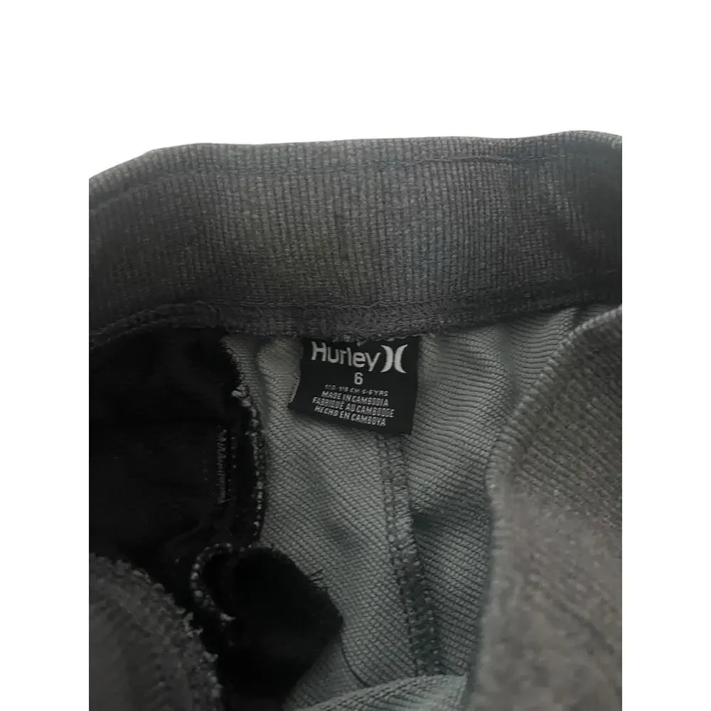 Hurley Boys Activewear Charcoal Gray Jogger Sweatpants Youth Size 6